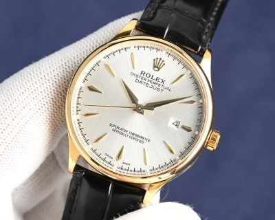 Rolex Datejust 3235 Movement 40mm 316L Steel Arrow Markers White/Gold Face Watch